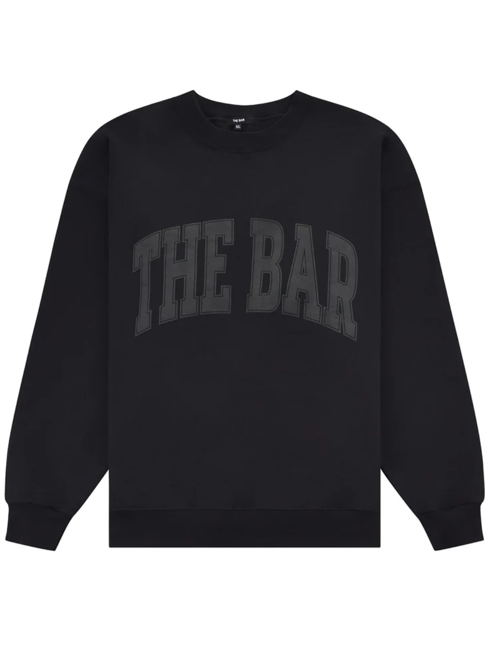 The Bar Black Crewneck Sweatshirt with Raised Logo